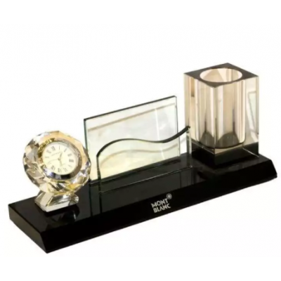 Pen And Card Holder With Clock